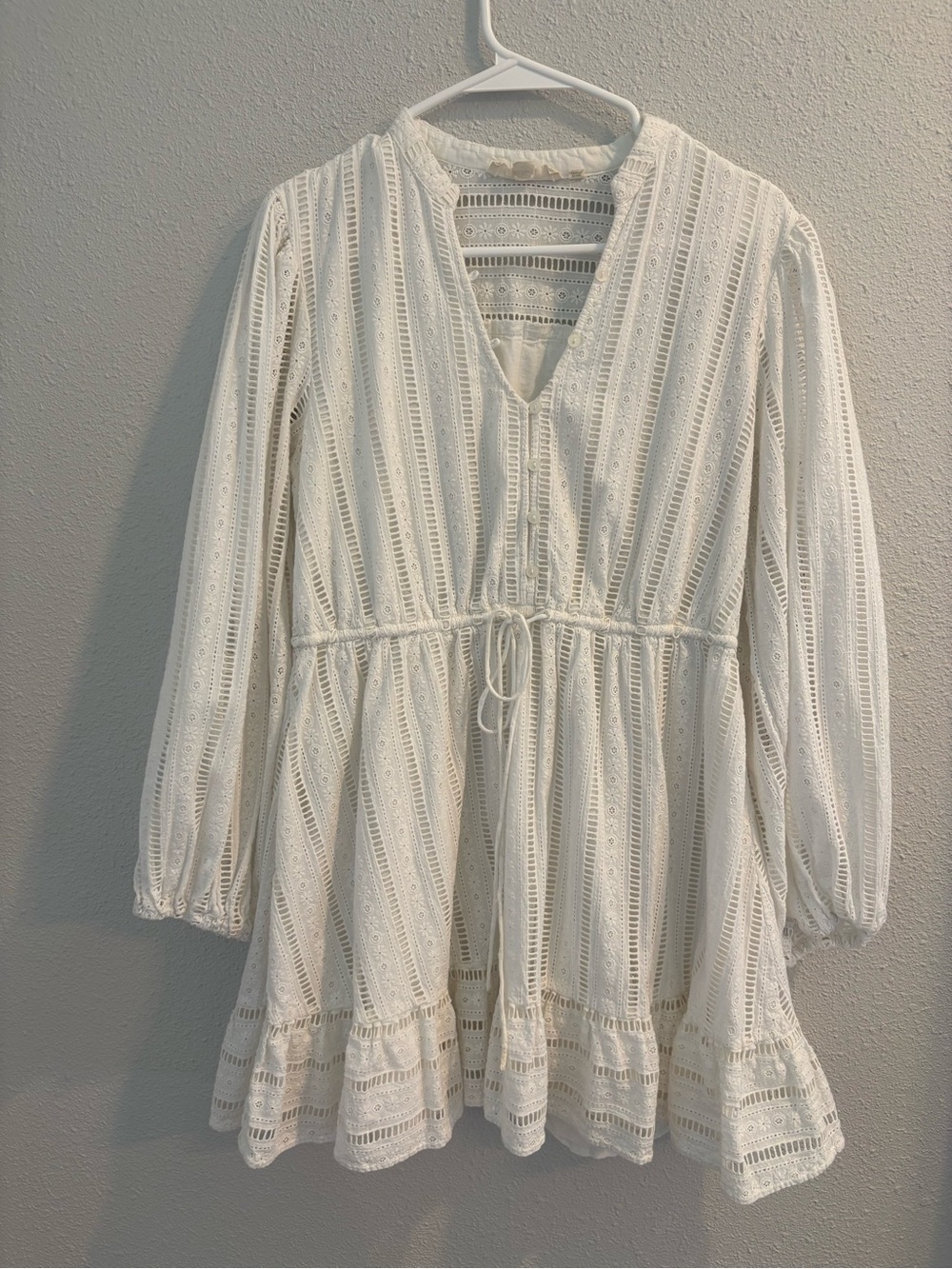 Anthropologie Forever That Girl White Eyelet Boho Dress (size M)